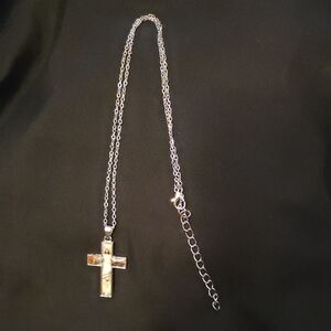 Silver Cross/Jesus Pendant Necklace
